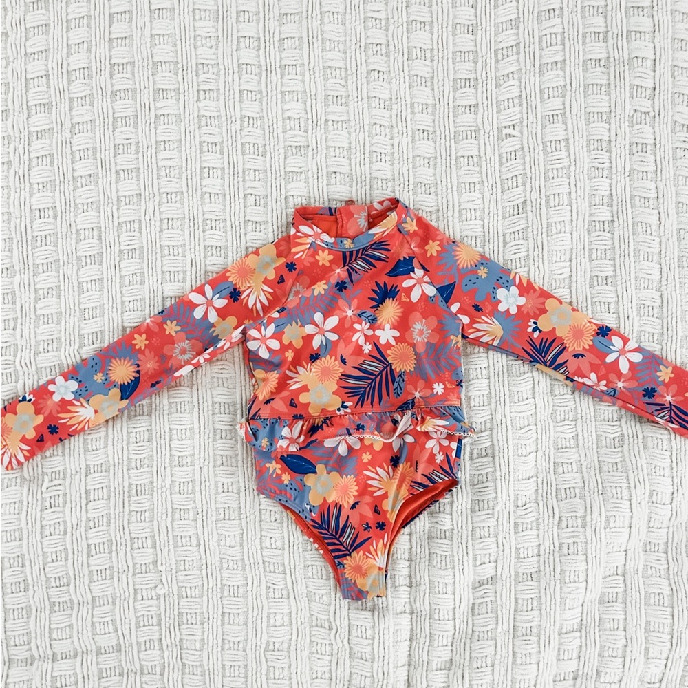 ROXY Toddler Girls One Piece Floral Rashguard